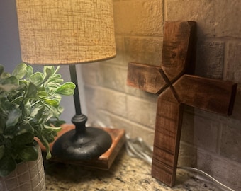 Handmade Rustic Wooden Cross for Farmhouse or Cottage Decor, Unique Wall Art, Friend Gift