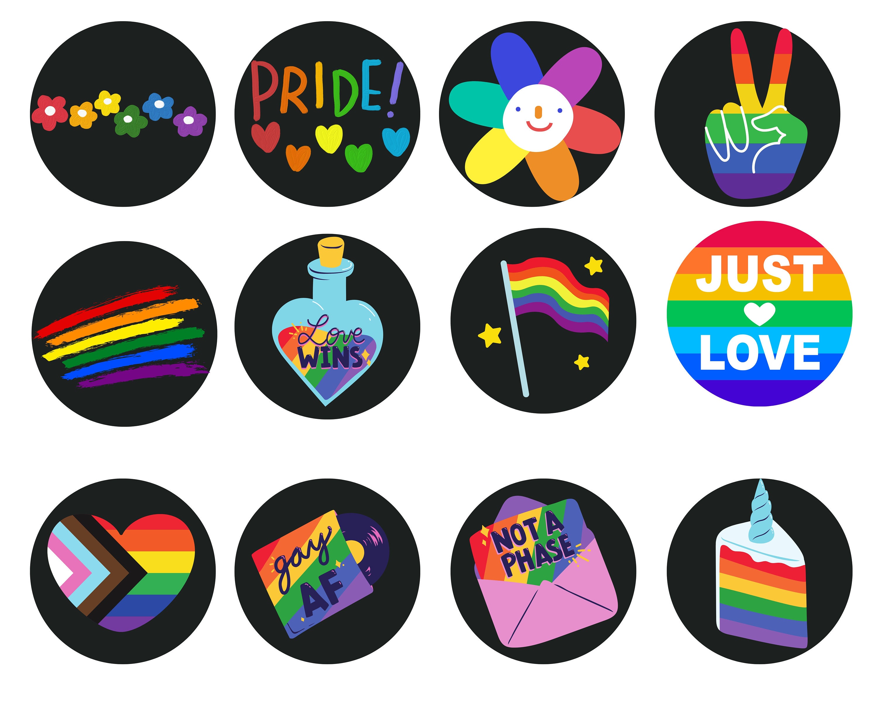Pride Button Template Etsy