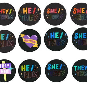 Pronouns Button Template