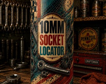 Funny Mechanic Cup, 10mm Socket Locator Tumbler, Gift for Dad Husband