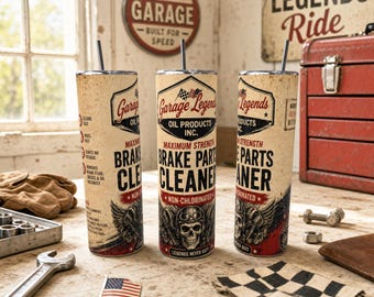 Garage Legends Brake Parts Cleaner Tumbler | Vintage Mechanic Car Guy Cup