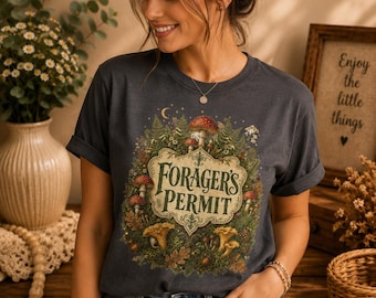 Pilz-Cottagecore-T-Shirt, Sammler-Shirt, Geschenk für Pilzsammler