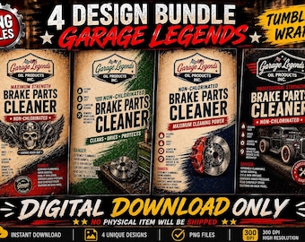 Adesivo per auto da garage, design vintage per officina meccanica / Download digitale