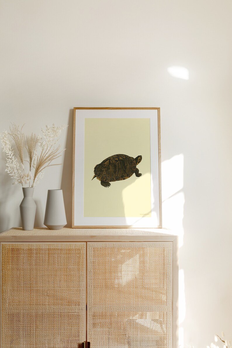 Turtle vintage digital print Classic animal Poster baby room image 5