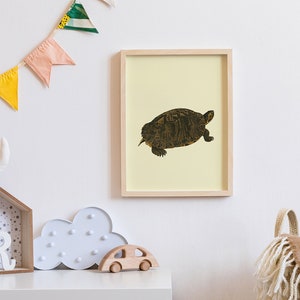 Turtle vintage digital print Classic animal Poster baby room image 4