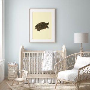 Turtle vintage digital print Classic animal Poster baby room image 2