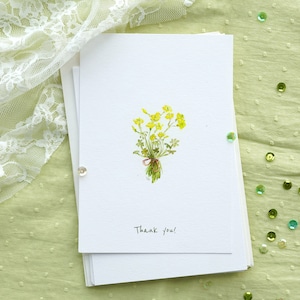 Handgemachte Dankeskarten für Freunde und Familie, personalisiertes gelbes Blumenkartenset, Aquarell Oxalis Blume Aquarell Wertschätzungskarte