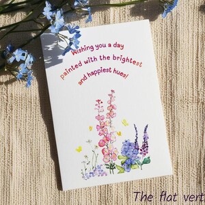 Handmade encouraging garden flowers and butterflies card pack, Watercolor Card for BFF, Watercolor floral good vibes Cards, Unique card set
