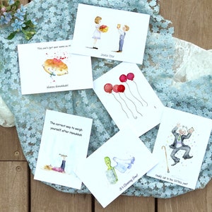Tarjetas festivas judías en acuarela, paquete de tarjetas judías divertidas, juego de tarjetas festivas, tarjeta de temporada, tarjetas festivas divertidas hechas a mano en acuarela.