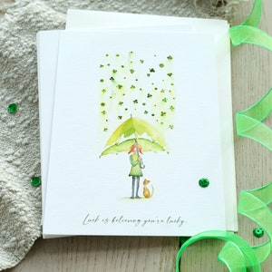 Carte de la Saint-Patrick, joyeuse Saint-Patrick, cartes postales Shamrock, cartes vertes, cartes de la Saint-Patrick illustrées à l'aquarelle