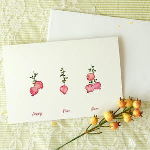 Conjunto de 3 cartas de Rosh Hashaná em aquarela