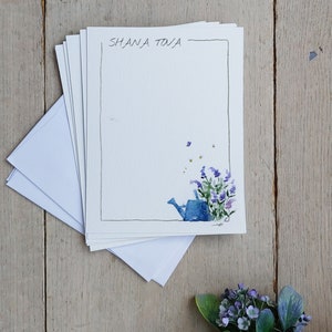 Biglietto d'auguri Shana Tova con acquerello, biglietto d'auguri personalizzato, biglietto di auguri per il capodanno ebraico, biglietto d'auguri floreale con acquerello, biglietto di auguri per le festività ebraiche dipinto,