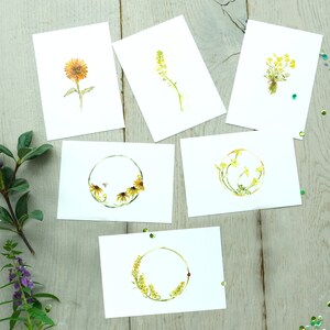 Set di biglietti floreali, biglietti illustrati con fiori dipinti, biglietti d'amore vuoti con acquerello, biglietti di ispirazione per amici e familiari, biglietti di ringraziamento