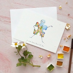 Handgemaakte liefdeskaarten, Valentijnsdag geschilderde kaartenset, aquarelkaart, BFF-kaart, jubileumkaart, paarkaart, grappige en leuke kaartenset