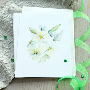 Biglietti floreali acquerellati per amici e familiari, set di biglietti floreali blu, biglietti di compleanno, San Valentino e anniversario, dipinti di fiori blu