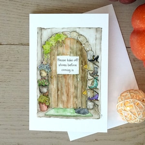 Cartes de voeux d'Halloween, carte saisonnière d'aquarelle, jeu de cartes d'Halloween, carte de vacances d'automne, papeterie d'Halloween, carte drôle de sorcière fantasmagorique