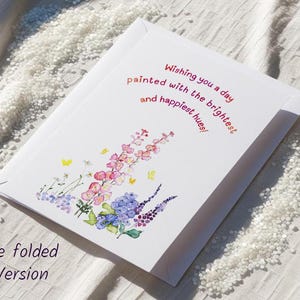 Handmade encouraging garden flowers and butterflies card pack, Watercolor Card for BFF, Watercolor floral good vibes Cards, Unique card set