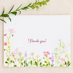 印刷可能な緑のサンキューカード、水彩画の編集可能なサンキューカード、水彩画の花のダウンロードカード、