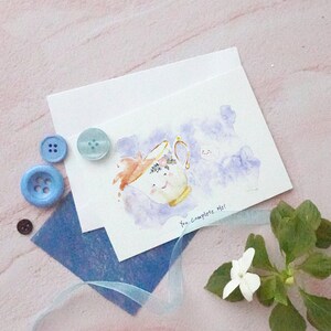 Cartões de amor feitos à mão, conjunto de cartões pintados para o dia dos namorados, cartão em aquarela, cartão BFF, cartão de aniversário, cartão de casal, conjunto de cartões engraçados e fofos