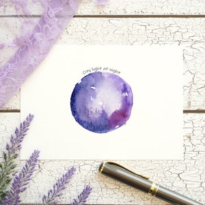 Pacote exclusivo de cartões de agradecimento e saudades feitos à mão em aquarela, conjunto de mini cartões de paisagens abstratas em aquarela,