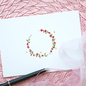 Pacote de cartões de agradecimento florais feitos à mão, cartão de saudades do Dia dos Namorados, cartão de aquarela para BFF, cartões de condolências em aquarela, conjunto de cartões exclusivos