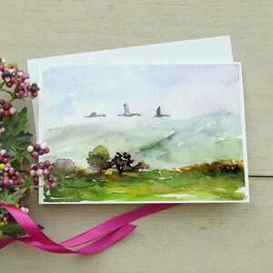 Pacote de cartões de agradecimento feitos à mão, cartão de saudades do Dia dos Namorados, cartão em aquarela para BFF, cartões de simpatia com paisagens em aquarela, conjunto de cartões exclusivos