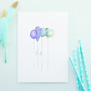 Cartões de aniversário, cartões de feliz aniversário, cartão engraçado, cartão de comemoração, cartão de aquarela, conjunto de cartões de felicitações, cartão de felicitações de balão, cartão feito à mão