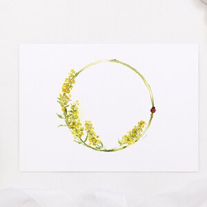 Carte de voeux de remerciement imprimable, carte de voeux aquarelle fleur jaune, carte d'encouragement, carte de téléchargement de célébration aquarelle,