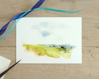 Printable New home greeting card, watercolor painted greeting card, encouragement card, Watercolor landscape Download floral Card,