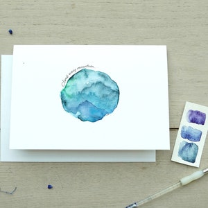 Handgemachte Wertschätzung und Fräulein Sie Kartenpaket, Aquarell Karte für BFF, Aquarell abstrakte Mini Landschaft Beileidskarten, Einzigartiges Kartenset