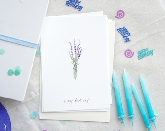 Tarjetas de cumpleaños, juego de tarjetas florales, tarjetas florales de acuarela, tarjetas de celebración, paquete de tarjetas de felicitación, tarjetas florales de cumpleaños, tarjetas botánicas