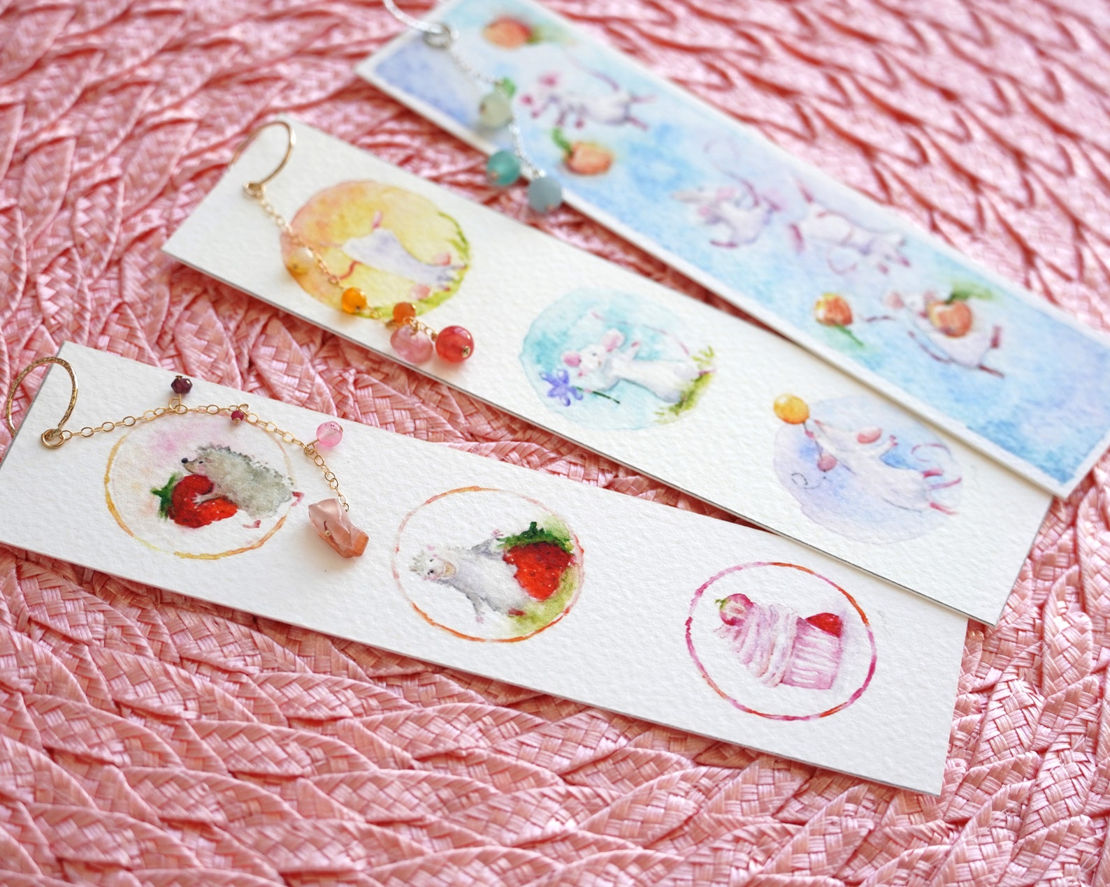 Watercolor Bookmark Set of 3 Watercolor Cute Animal Bookmark - Etsy