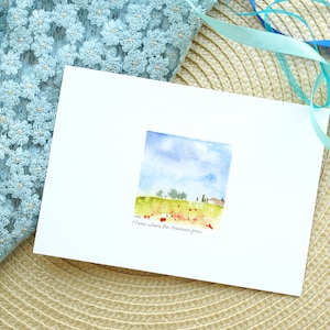 Handmade Appreciation card pack, Valentines Day Miss you card, Watercolor Card for BFF, Watercolor Landscape Sympathy Cards, Unique card set