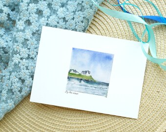 Nouvelle carte de voeux imprimable pour la maison, carte de voeux peinte à l'aquarelle, carte d'encouragement, carte de téléchargement de paysage aquarelle,