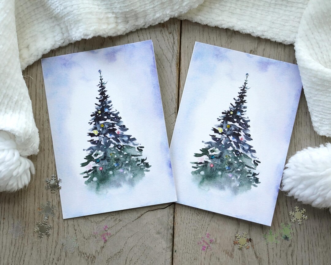 Special Collection: Set of 2 Handmade Watercolor Happy New Year and ...
