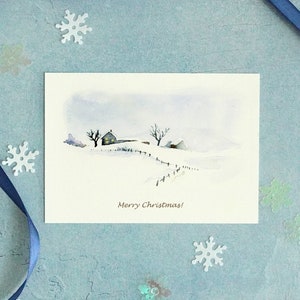 Kerstkaarten, aquarelkunstkaarten, pak kerstkaarten, wenskaarten voor de feestdagen, vrolijke kerstkaarten, blanco wenskaarten, kerstmis