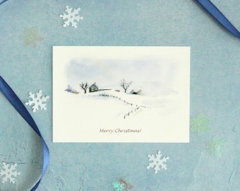 Christmas Cards, Watercolor Art Cards, Pack of Christmas Cards, Holiday Greeting Cards, Merry Christmas Cards, Blank Greeting Cards, Xmas