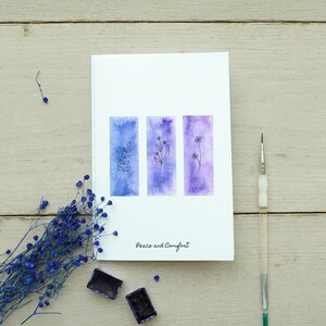 Carte de condoléances florale faite main, carte aquarelle paix et confort, carte de sympathie florale aquarelle, désolé pour votre perte,