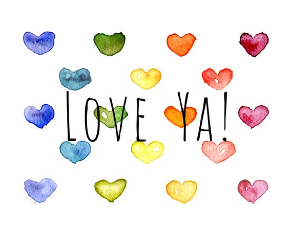 2 Love Greeting Card Set, Watercolor Valentin's Day Card Set of 2