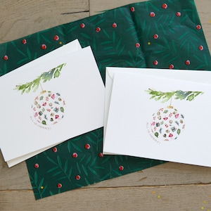 2 Weihnachtskarten, Aquarell Urlaub Kunstkarten, 2er-Set Weihnachtskarten, Winter Grußkarten, Frohe Weihnachten Karten, Weihnachtsgrußkarten