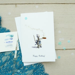 Cartões de aniversário, cartões de feliz aniversário, cartão engraçado, cartão de comemoração, cartão de aquarela, conjunto de cartões de felicitações, cartão de felicitações de gato, cartão de gatinho