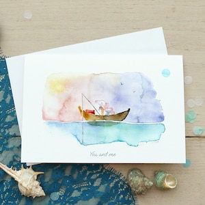 Aquarelkaart voor beste vriend, wenskaartpakket, schattig handgemaakt voor jou kaarten, liefdeskaart, kaart voor vriend, grappige muiskaartenset