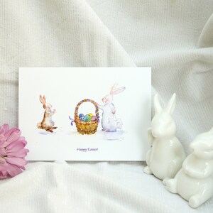 Carte de Pâques imprimable, carte de voeux oeuf, carte de joyeux lapin de Pâques, carte de célébration, carte de téléchargement aquarelle, carte de vœux faite main,