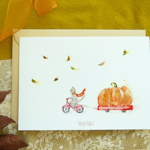 Conjunto de cartões de agradecimento, cartões com folhas vermelhas em aquarela, cartão postal de feriado de outono, feliz dia de ação de graças no outono, cartões com paisagens de outono