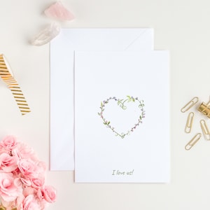 Biglietti d'amore acquerellati per amici e familiari, set di biglietti con fiori rosa, biglietti per San Valentino e anniversario, biglietti di apprezzamento floreali acquerellati