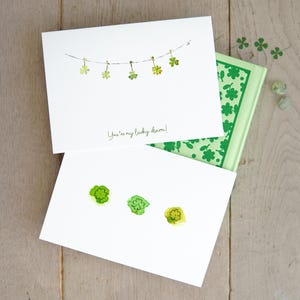 Lot de 2 cartes de voeux pour la Saint-Patrick, lot de 2 cartes aquarelle drôle pour la Saint-Patrick, cartes aquarelle pour la Saint-Patrick shamrock