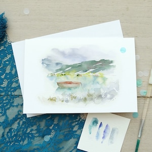 Handgefertigtes Wertschätzungskartenpaket, Valentinstag Fräulein Sie Karte, Aquarellkarte für BFF, Aquarell Landschaft Beileidskarten, Einzigartiges Kartenset