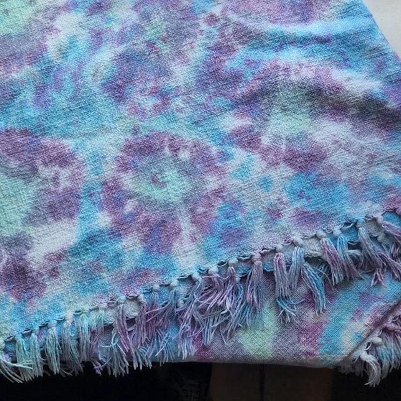 Blue And Green Tie Dye Blanket main image 1