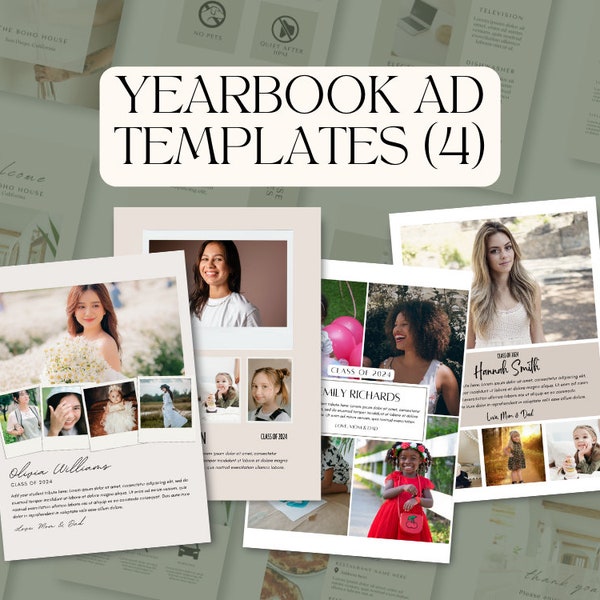 Yearbook Ad Canva Template | High School Yearbook Graduating Senior AD Template