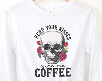 Womens Valentines day long sleeved shirt cute valentines day tshirt teacher valentines tee mom valentines gift top coffee lover gift for her